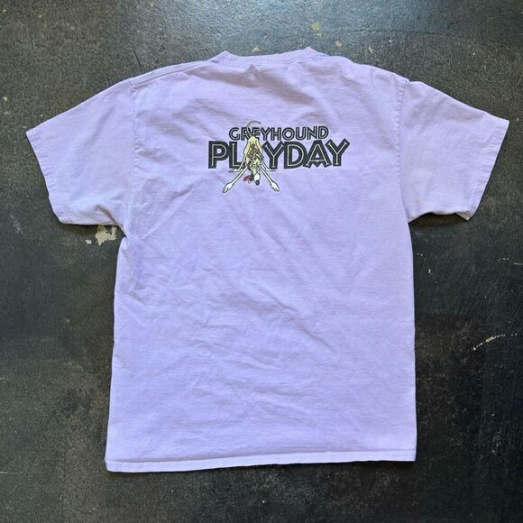 Greyhound Playday Men’s Short Sleeve T-Shirt Size Large Random Vintage Tee - Picture 1 of 11